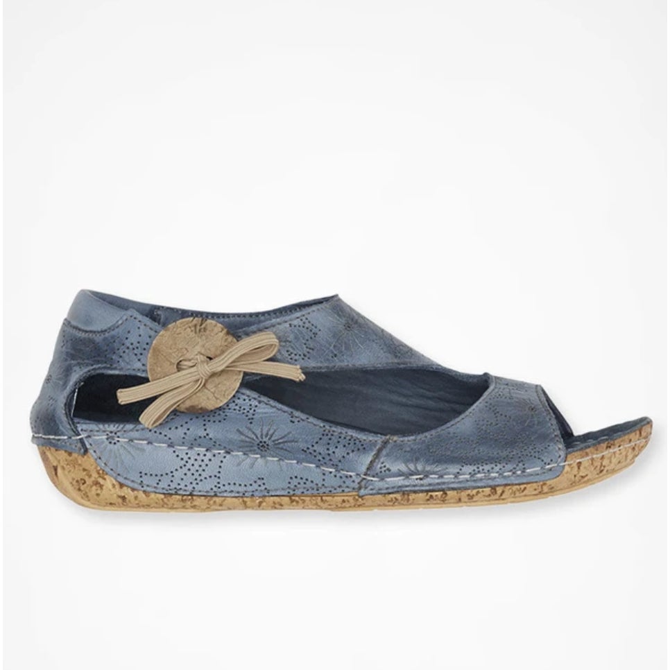 Spring Step Womens Lorelle Sandals EU 39 US 8.5-9 Blue Floral Leather Flats NIB
