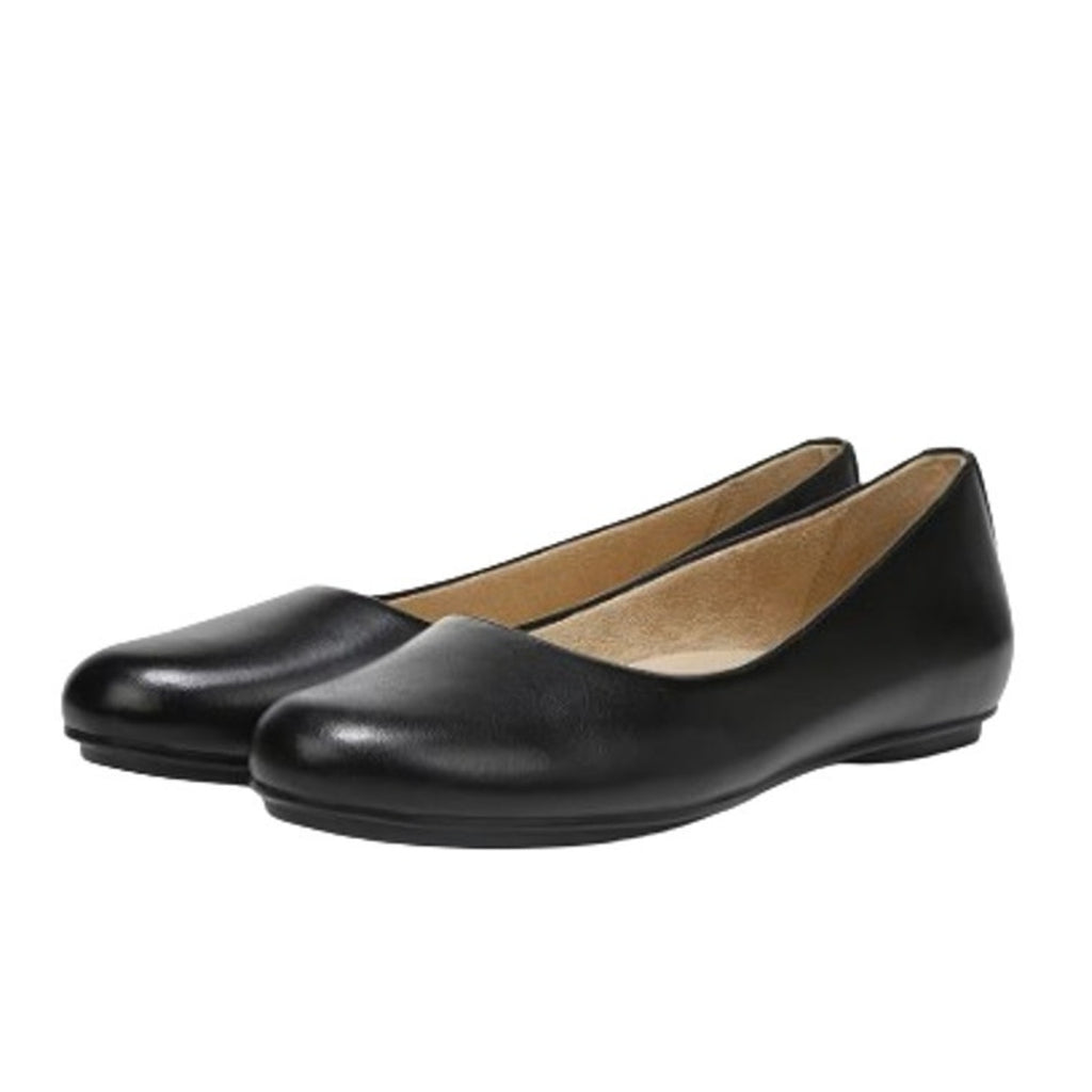 Naturalizer Womens Maxwell Ballet Flats US 7.5 Extra Wide WW Black Leather NIB
