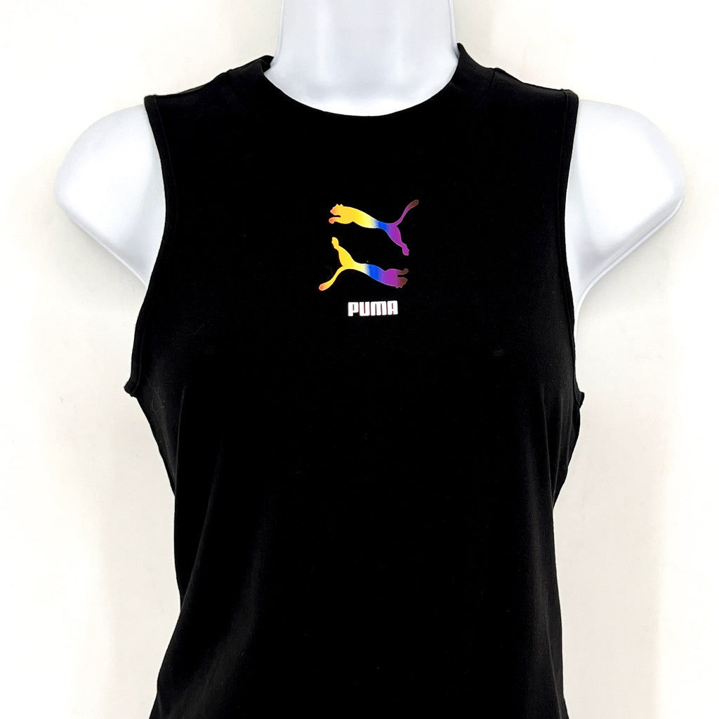 PUMA Women's Sleeveless Pride Bodysuit Large Black Multicolor Round Neck NWOT