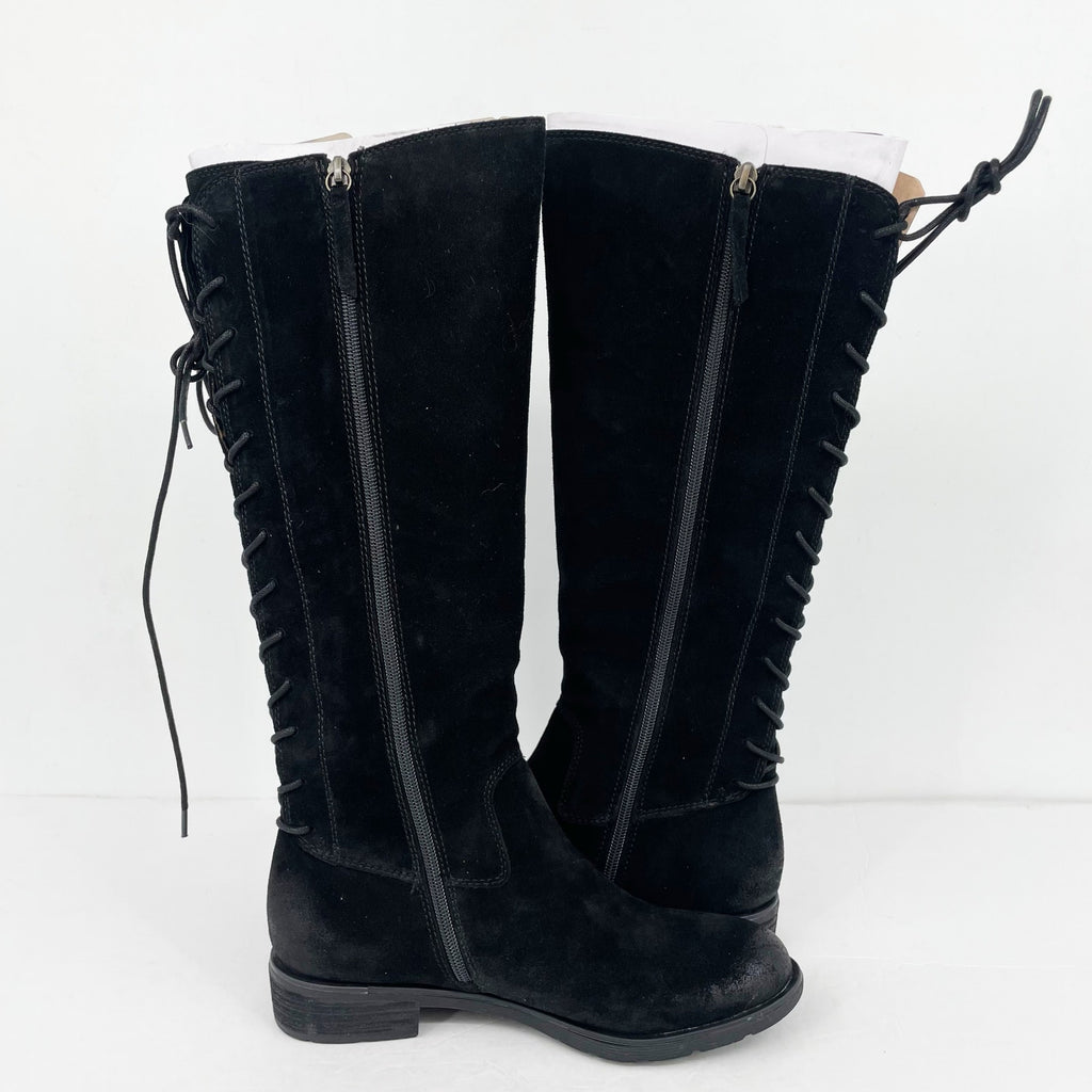 Sofft Womens Sharnell II Knee High Boot US 8 M EU 39 Black Suede Waterproof NWOB
