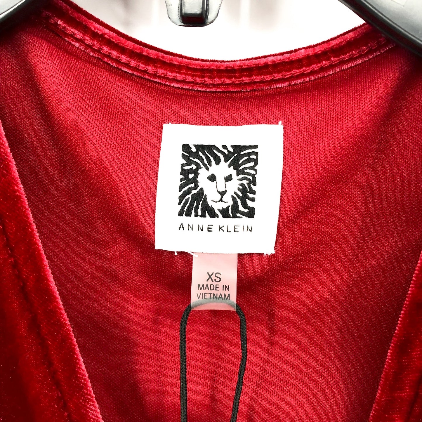 ANNE KLEIN Women's Velvet Wrap Dress Titian Red XS