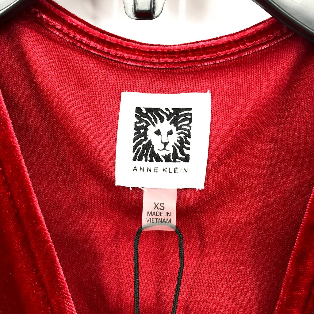 ANNE KLEIN Women's Velvet Wrap Dress Titian Red XS