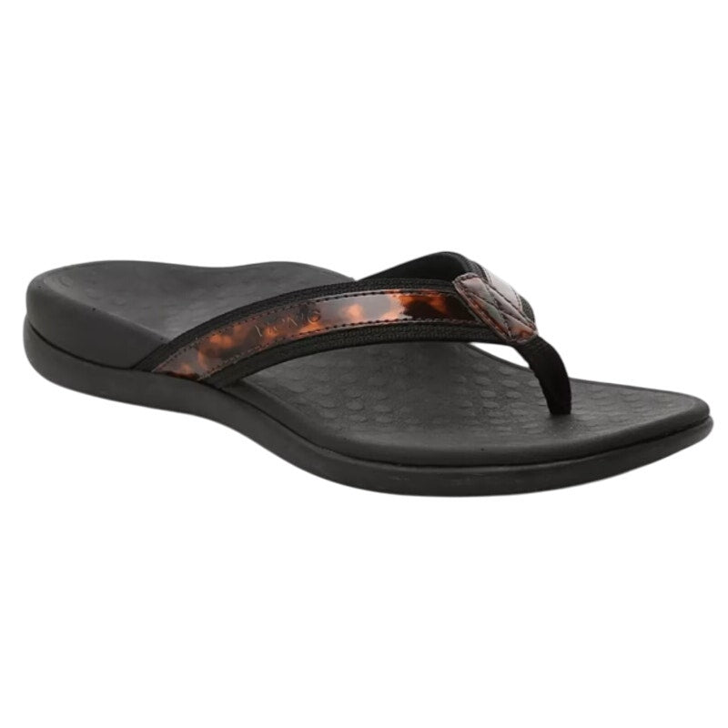 Vionic Womens Tide ll Flip Flop Sandals US 12 M EU 43 Black Brown Slip On NWOB