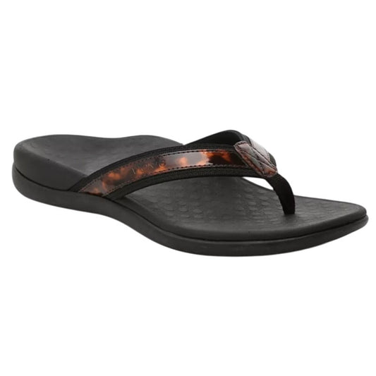 Vionic Womens Tide ll Flip Flop Sandals US 12 M EU 43 Black Brown Slip On NWOB