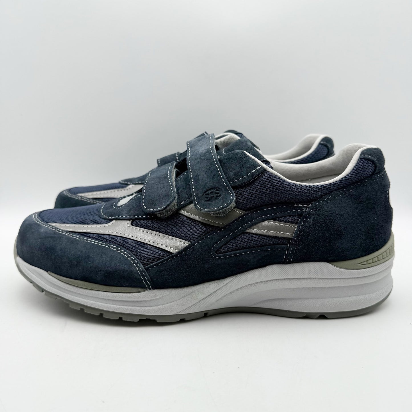 SAS Mens JV Mesh Walking Sneakers US 10.5 WW Blue Hook and Loop Suede NWOB