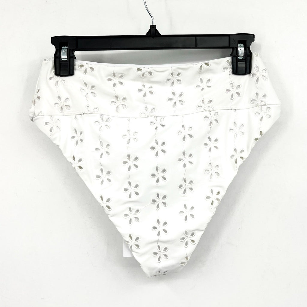 BEACH RIOT Women's Hazel Eyelet Bikini Bottom XS White Magnolia NWT