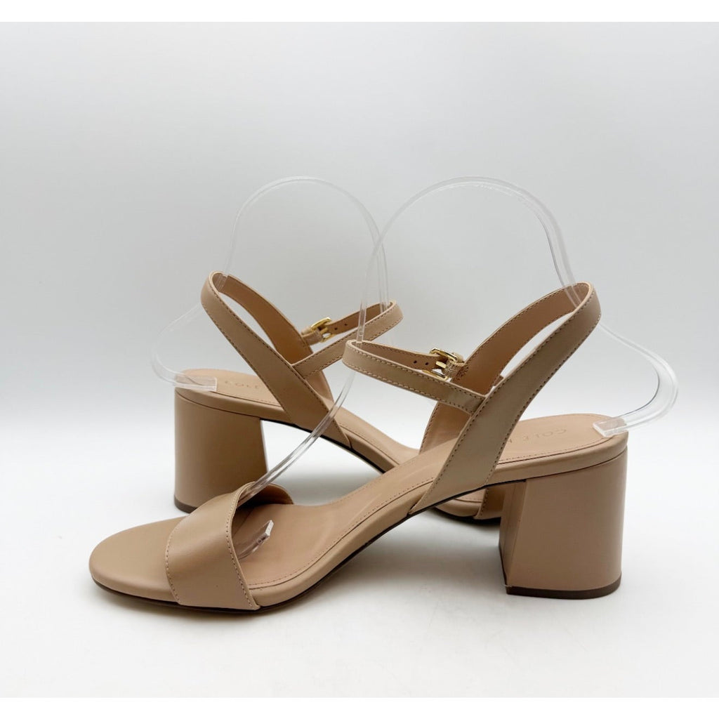 Cole Haan Womens Josie Heeled Sandals Size 8.5 Beige Nude Leather NIB