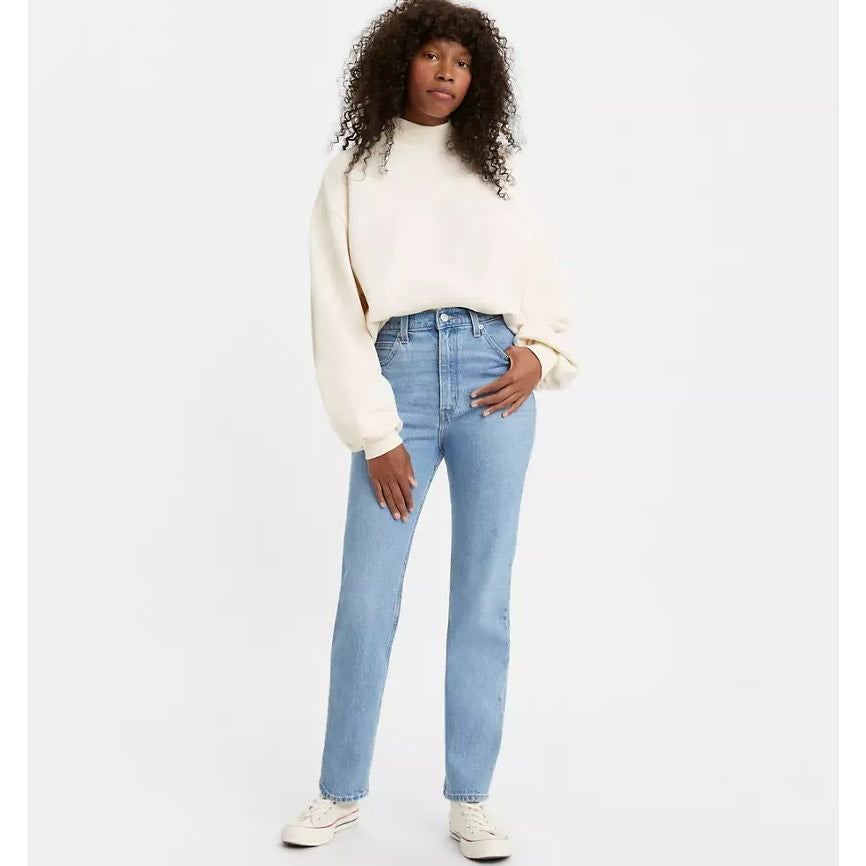 Levi's Womens 70's High Rise Slim Straight Jeans Size 28 US 6 Light Blue NWT