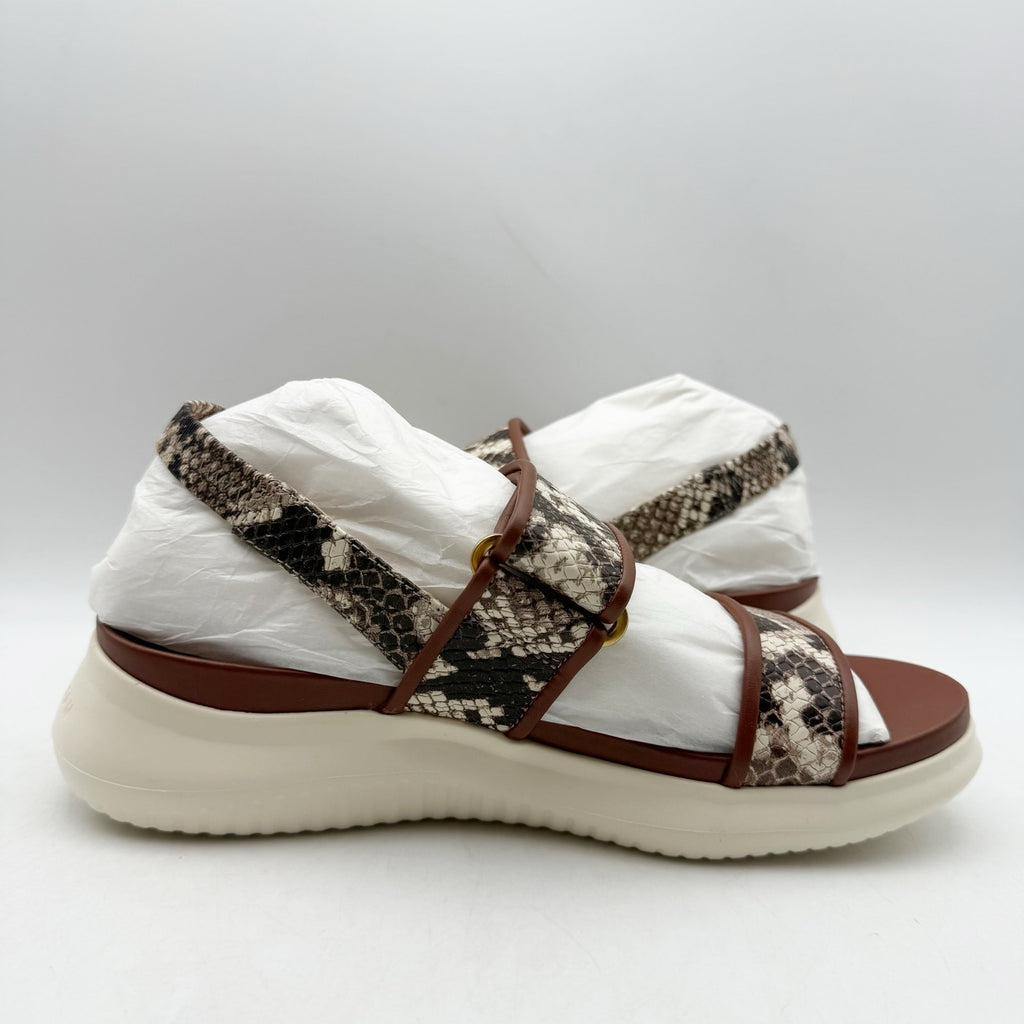 Cole Haan Womens Zerogrand Meritt Sandals Size 6 Brown Snake Print Leather NWOB