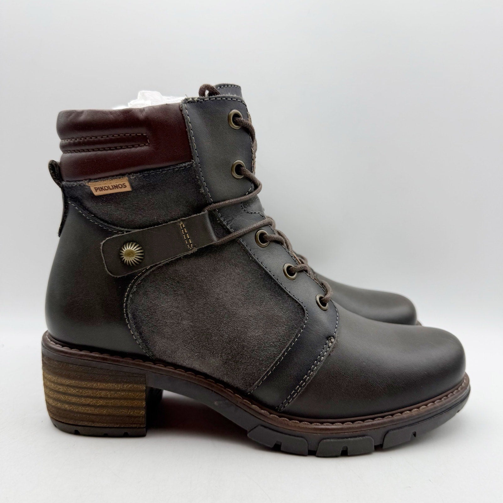 Pikolinos Womens San Sebastian Boots EU 36 US 5.5-6 Grey Calfskin Leather NWOB