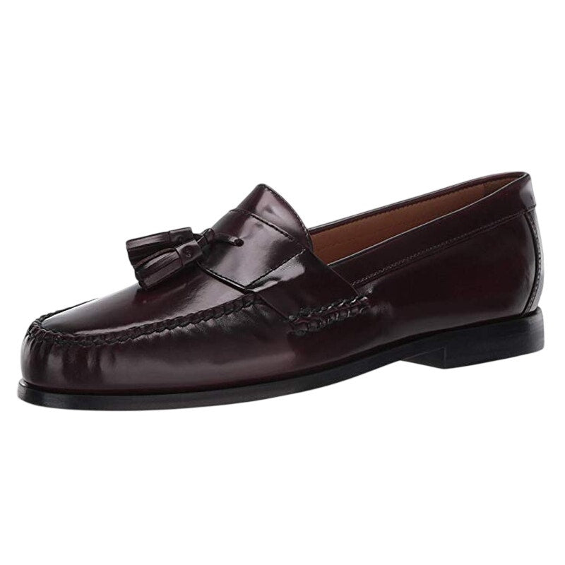 JOHNSTON & MURPHY Mens Hayes Tassel Loafer US 10 Wide EU 43 Burgundy Leather NIB