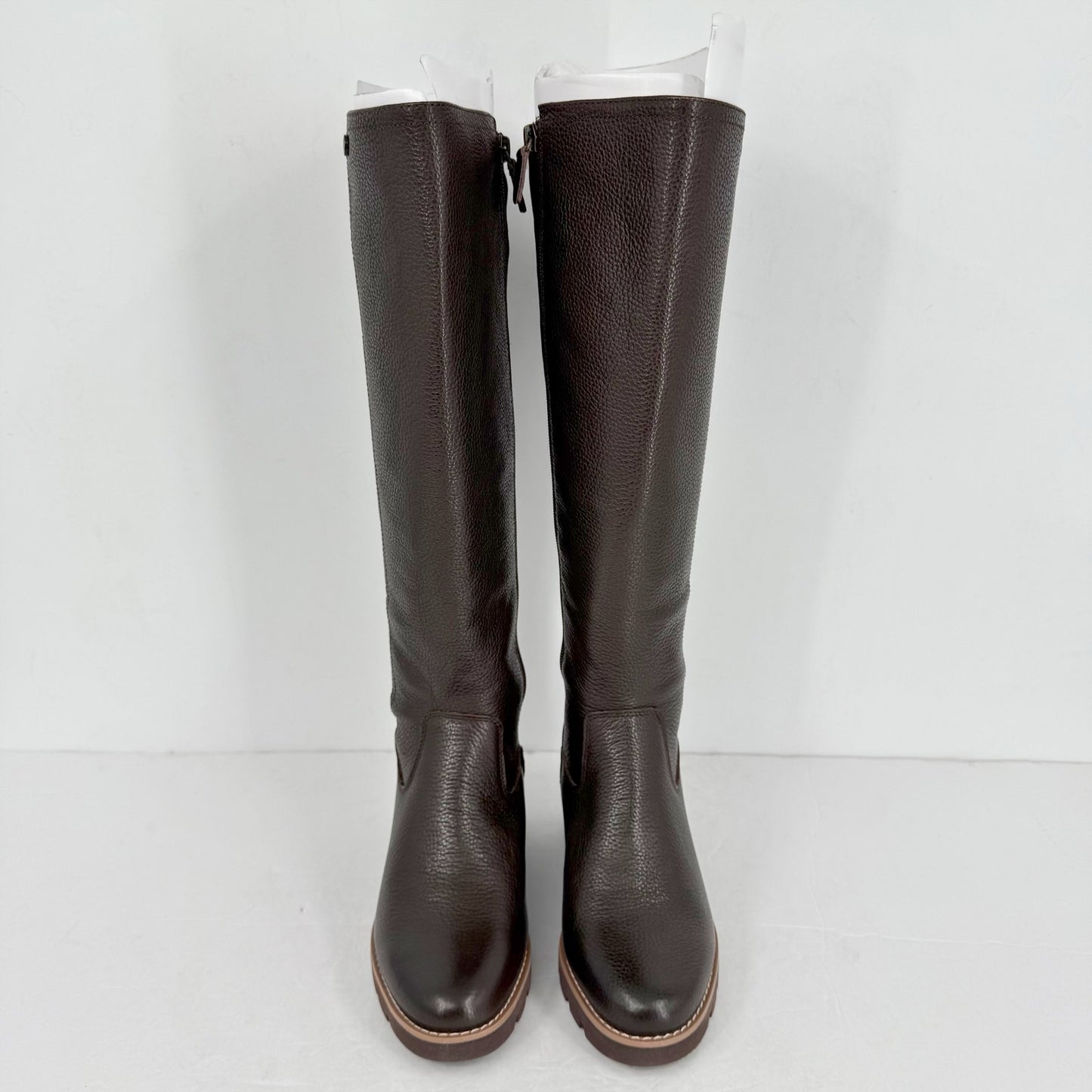VIONIC Womens Ashland High Shaft Boots US 6M EU 36 Wide Calf Brown Leather NIB