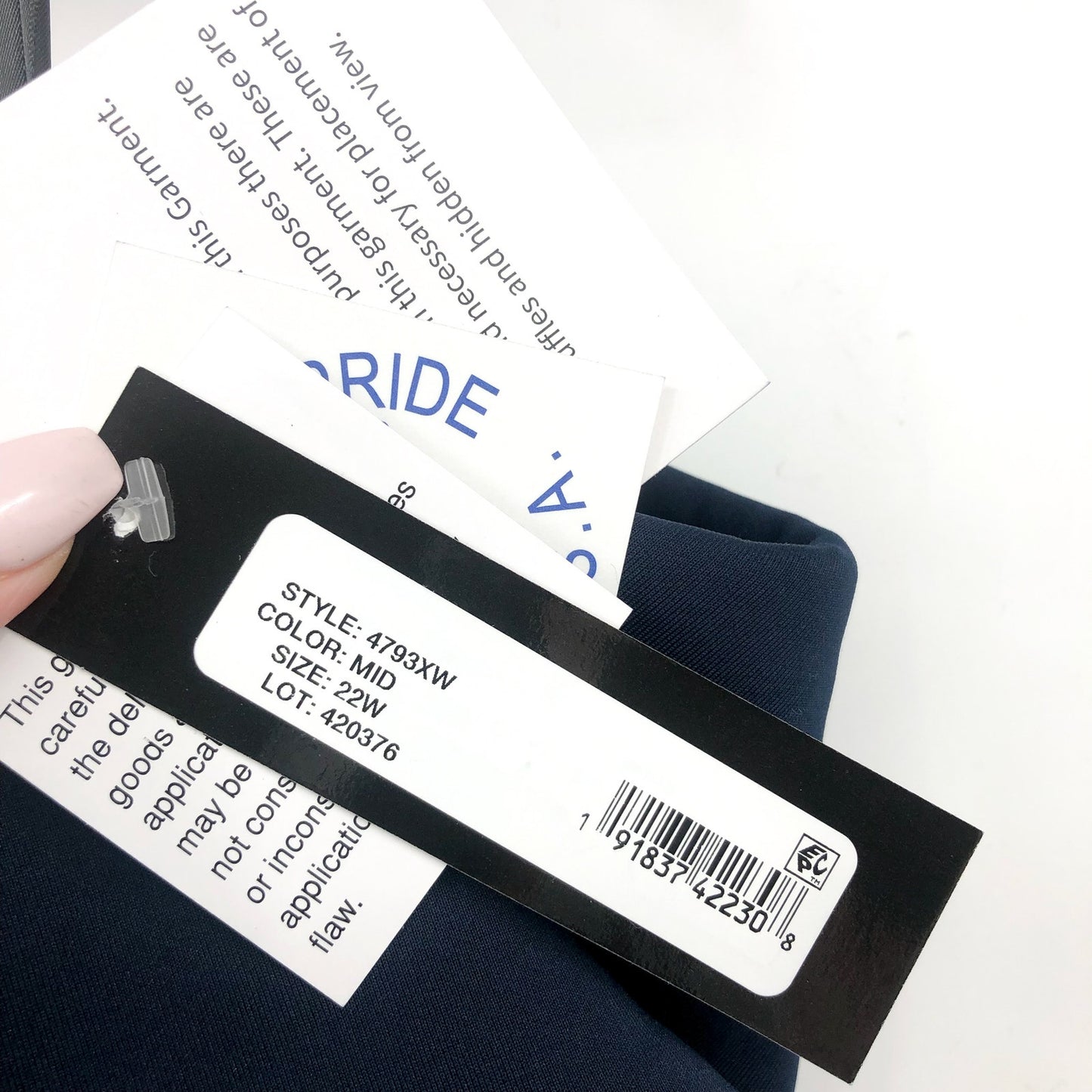 XSCAPE Patti Long Off the Shoulder Scuba Crepe Dress 22W Blue Midnight NWT