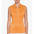 CALLAWAY Women's Quarter Zip Golf Polo Shirt XS Orange Sleeveless NWT