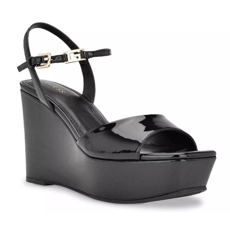 Guess Womens Zione Wedge Sandals US 7.5 M EU 38 Vegan Leather NIB