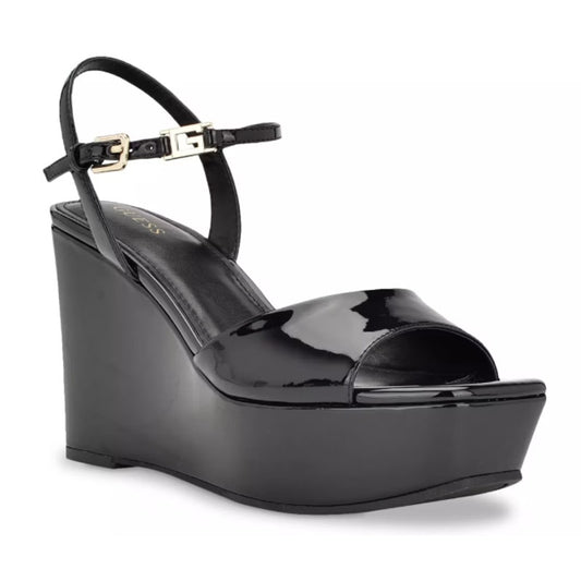 Guess Womens Zione Wedge Sandals US 7.5 M EU 38 Vegan Leather NIB