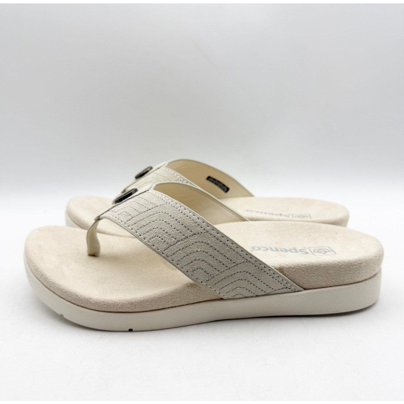 Spenco Waco Women's Laguna Ellie Flip Flop Sandal Size 5.5 WIDE Cloud Beige NIB