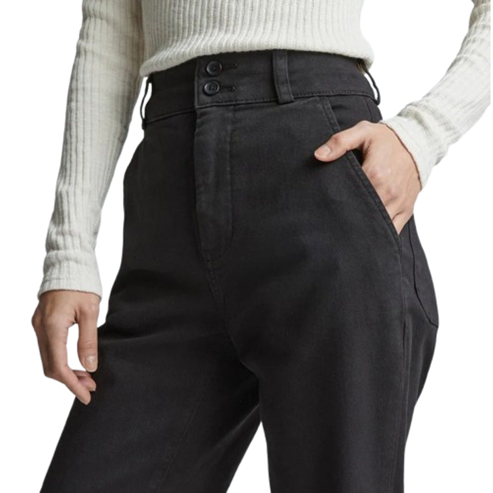 EVERLANE Women's The Organic Straight-Leg Pants Size 6 Black Utility Pockets NWT
