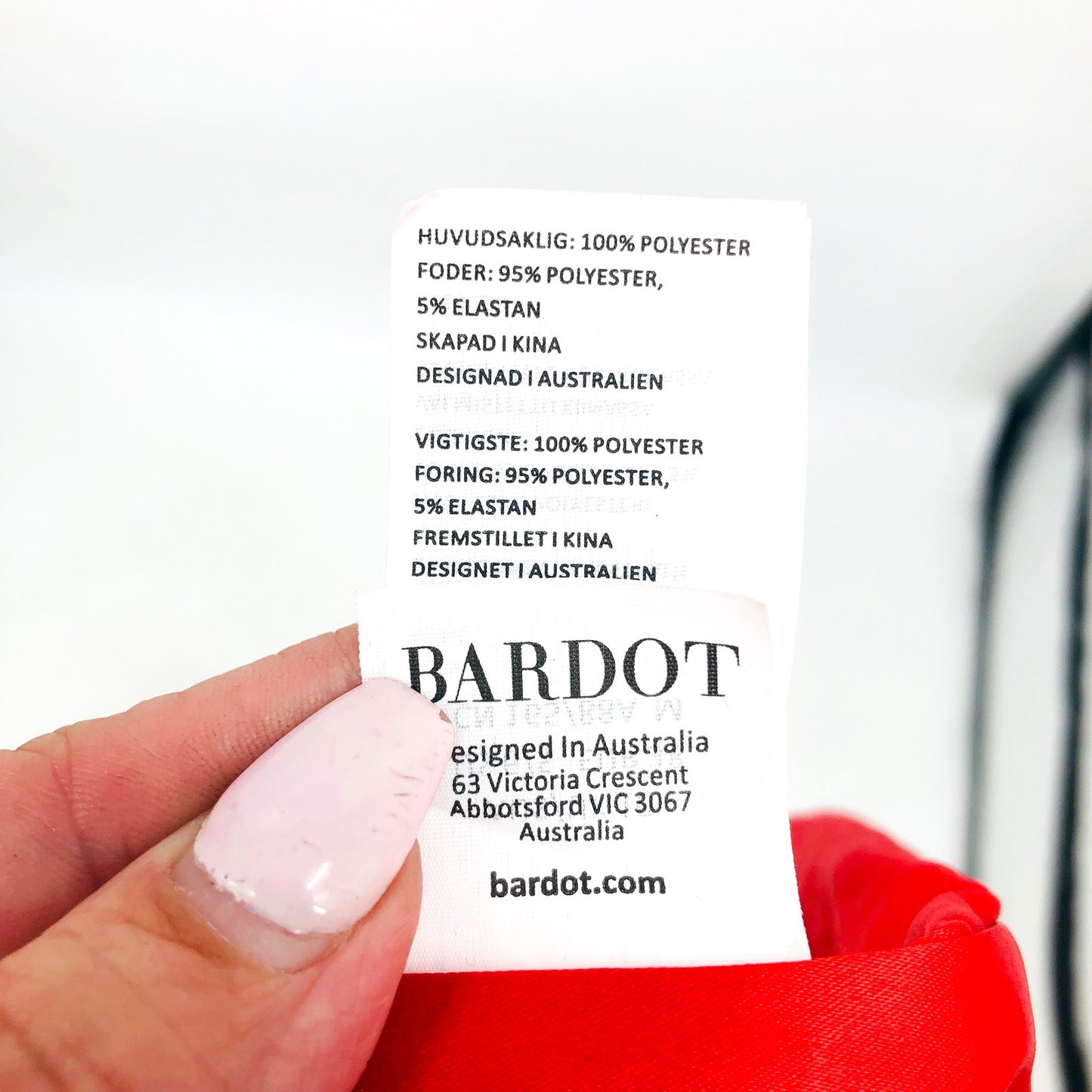 Bardot Ariel Leaf Lace Midi Dress US 6 Small Lipstick Red Spaghetti Straps NWT