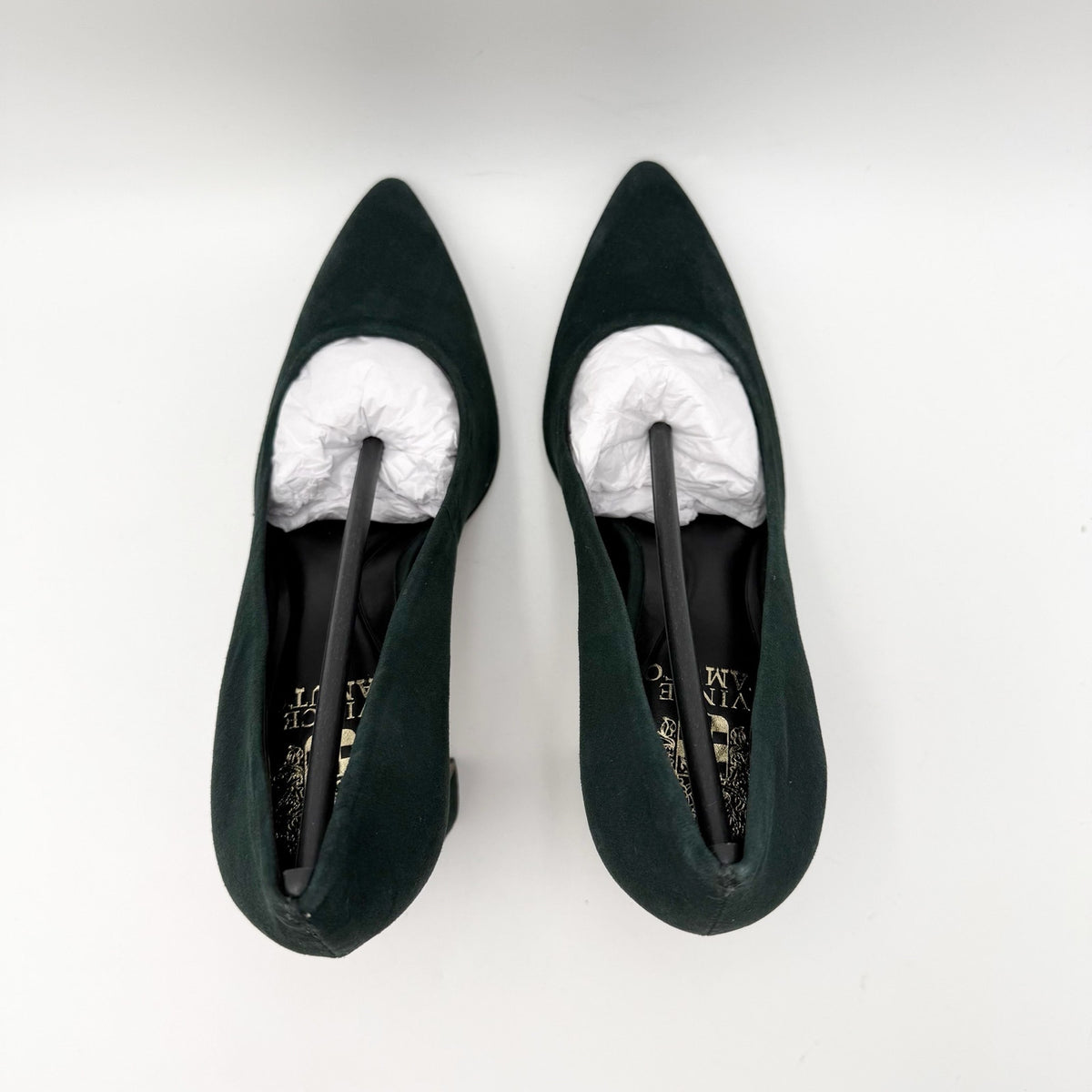Vince Camuto Womens Dalmanara Pumps Size 6.5 M Evergreen Green Suede Heels NWOB