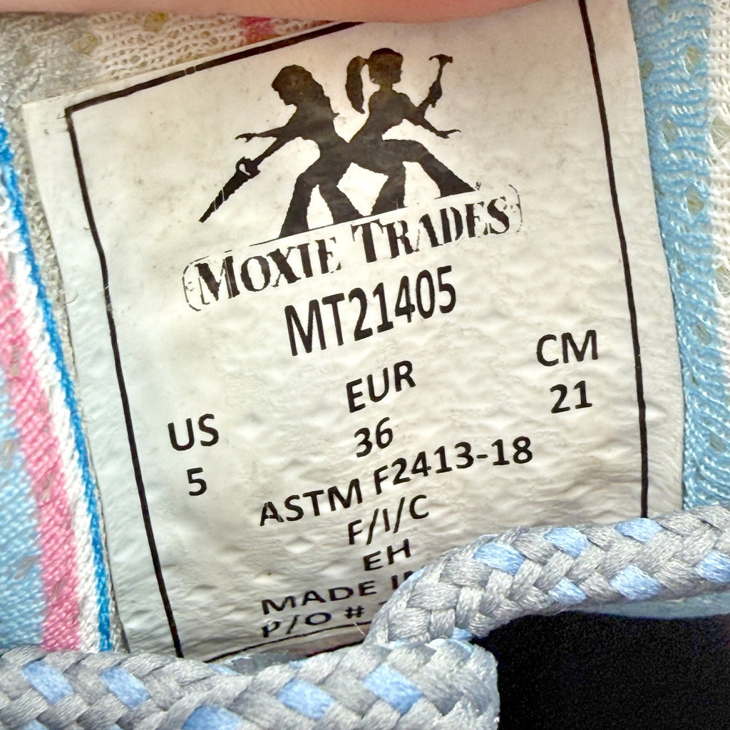 Moxie Trades Womens Trisha Work Boots US 5 EU 36 Blue Suede SR Composite Toe NIB