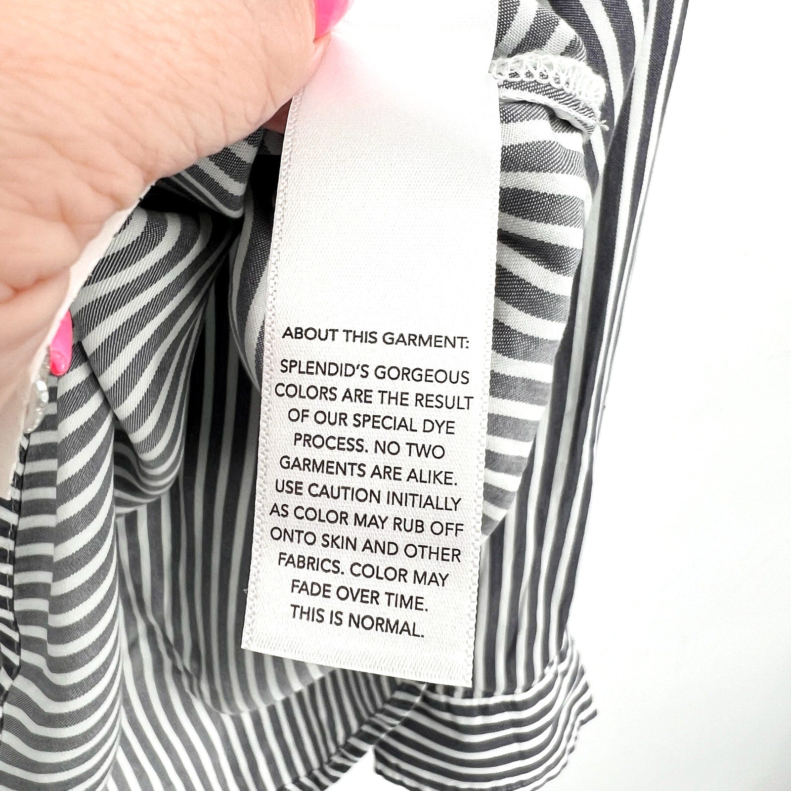 SPLENDID COLLECTION Ella Stripe Button Down Shirt Large Gray White NWT