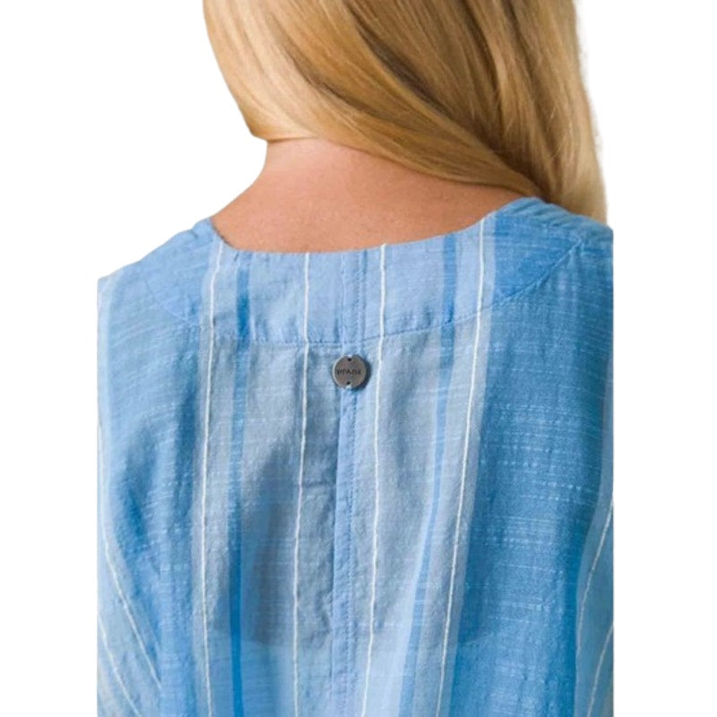 PRANA Women's Marina Bay Tunic Cover Up XL Blue Clear Sky Cotton Dress NWT
