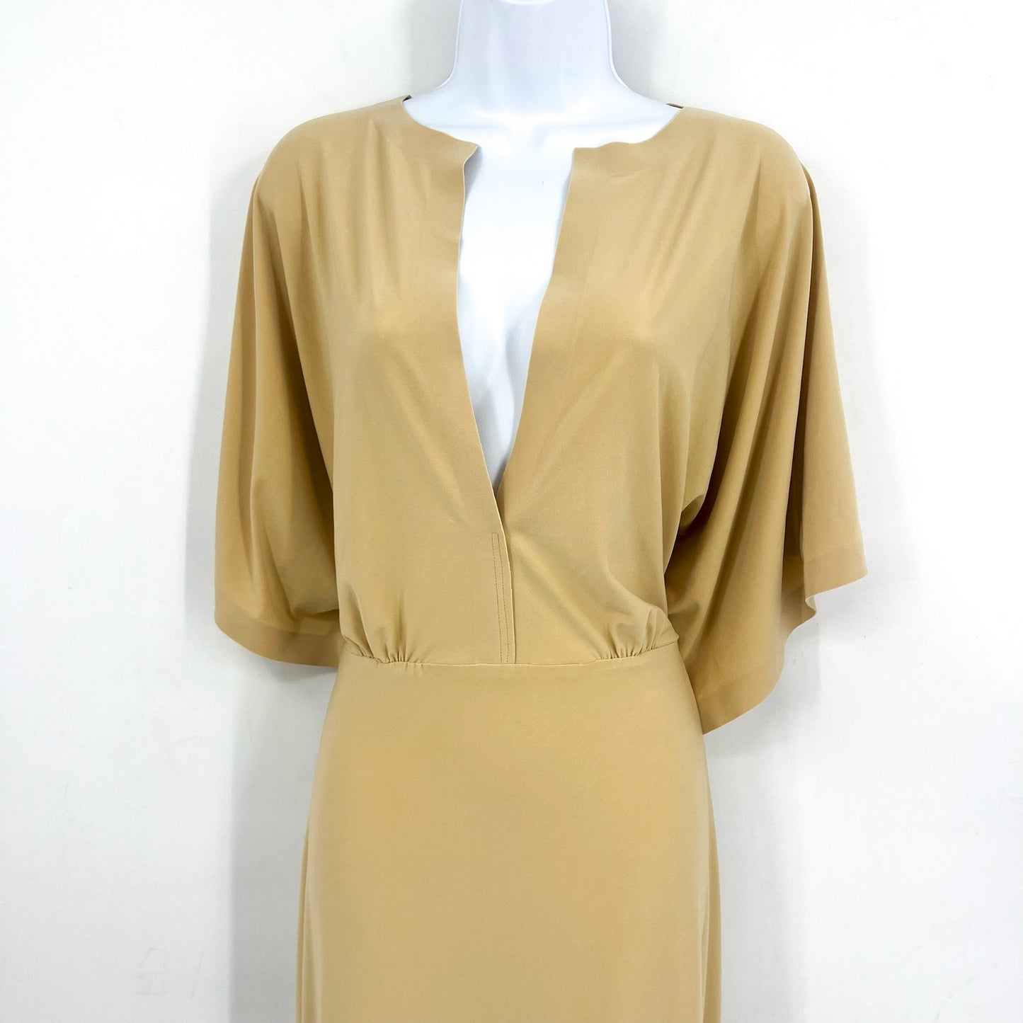 NORMA KAMALI Women's Obie Maxi Dress Large 40 Gold Blonde Stretch-jersey NWT