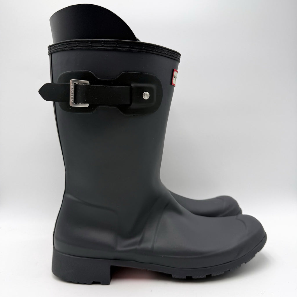 Hunter Womens Original Tour Short Mid Rain Boot Size 10 Black Waterproof NWOB