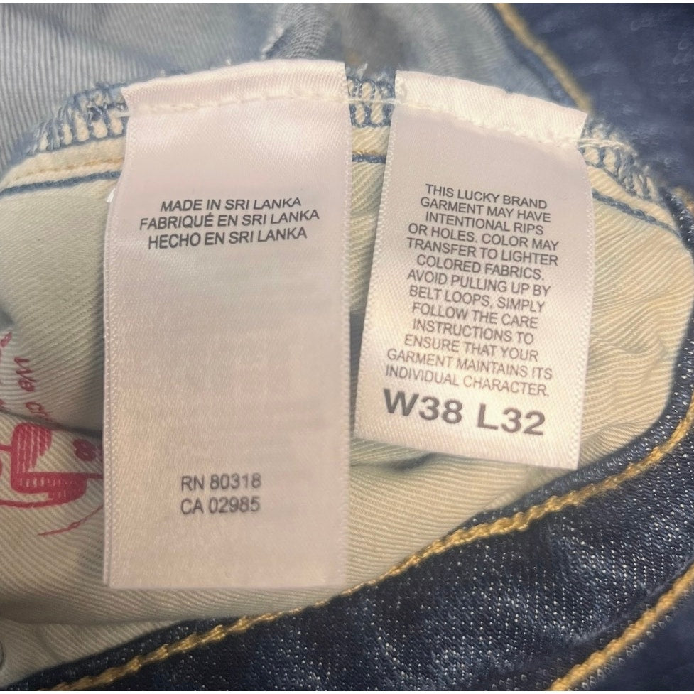 LUCKY BRAND Men's 410 Athletic Straight Jeans Size 38x32 Blue Royce Stretch NWT