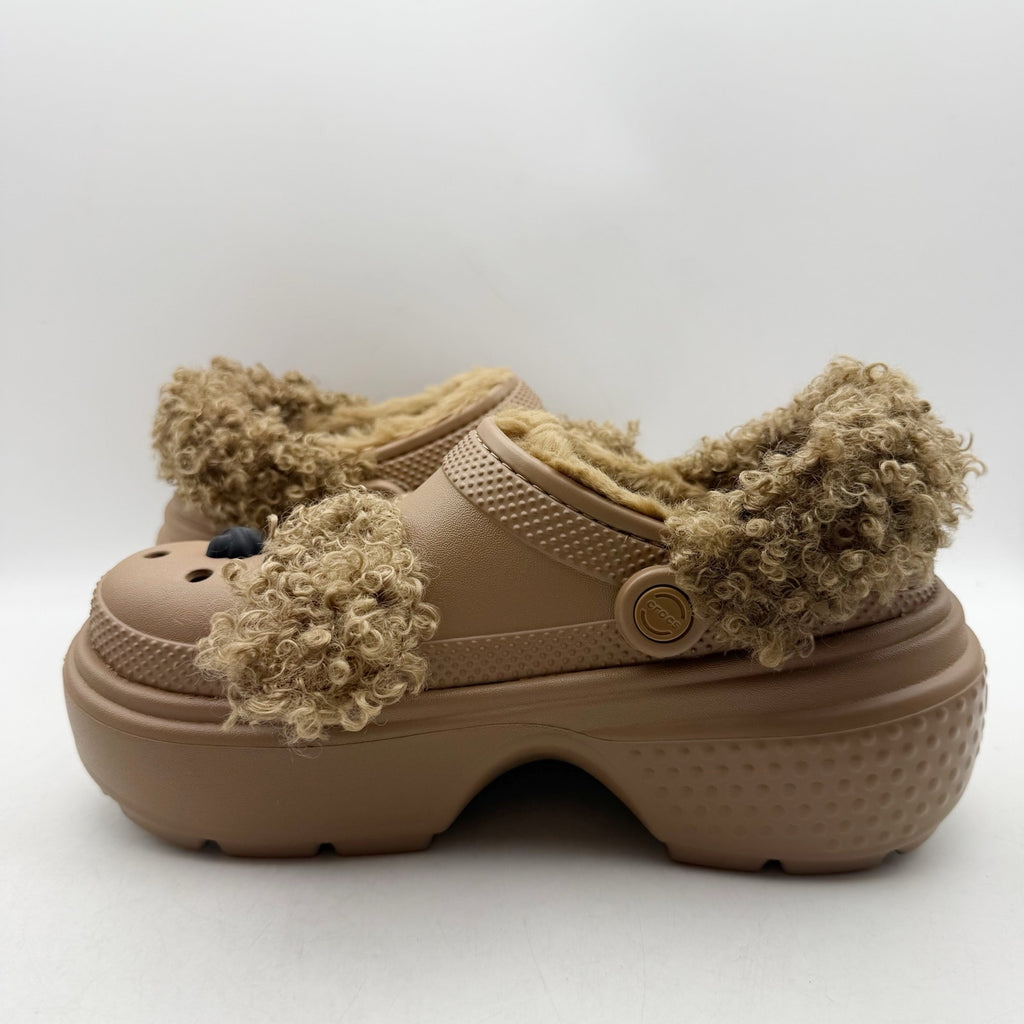 Crocs Platform Chunky Stomp Clogs Womens 8 Mens 6 Brown Sepia Bear NWT