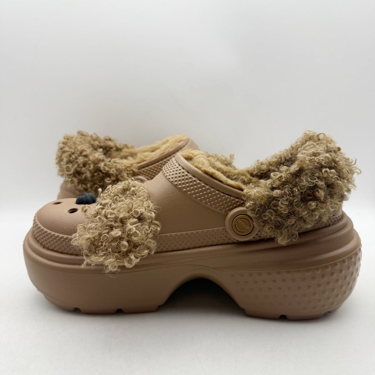 Crocs Platform Chunky Stomp Clogs Womens 8 Mens 6 Brown Sepia Bear NWT