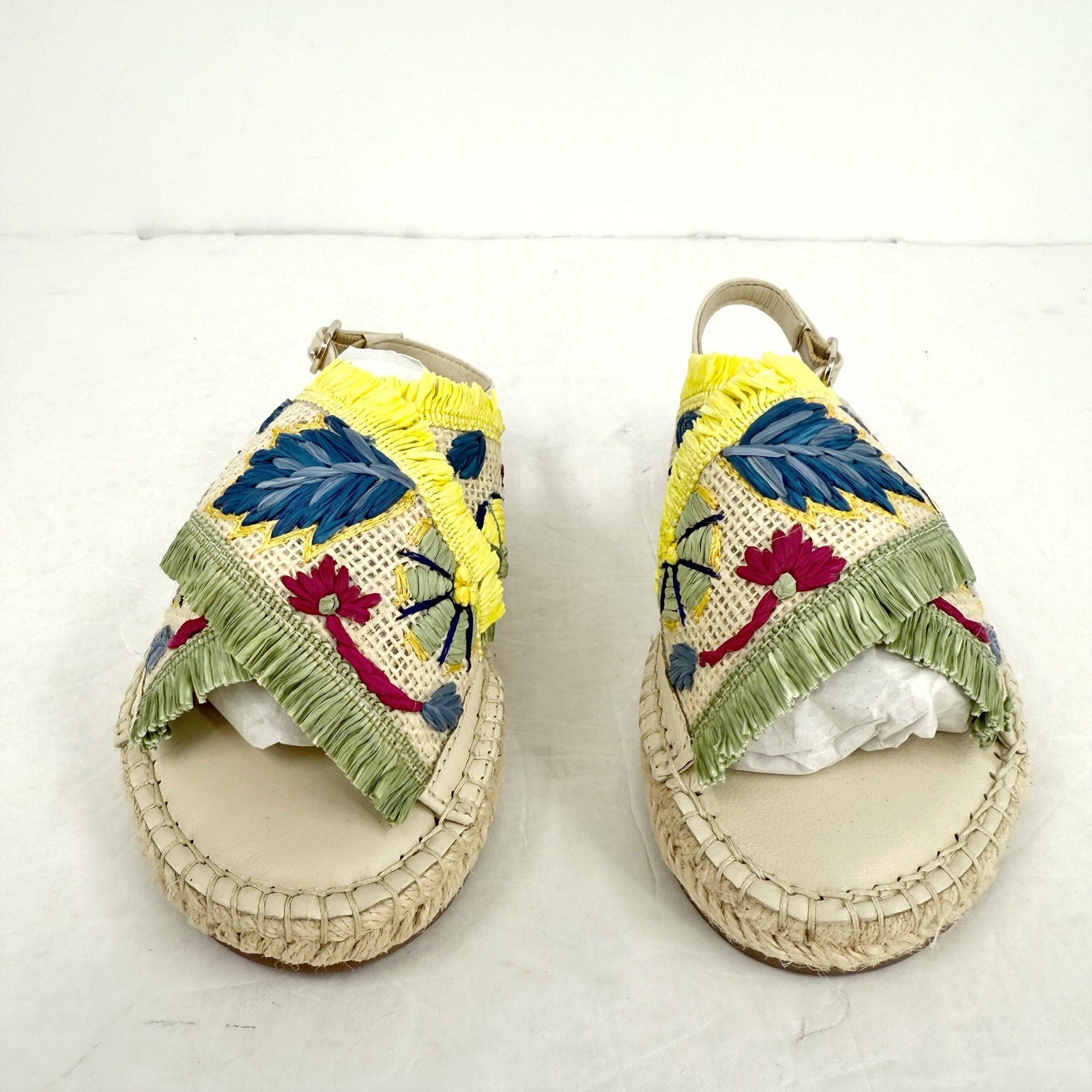 Sam Edelman Kids Kayden Slingback Sandal US 2 M Beige Multicolor Leather NIB