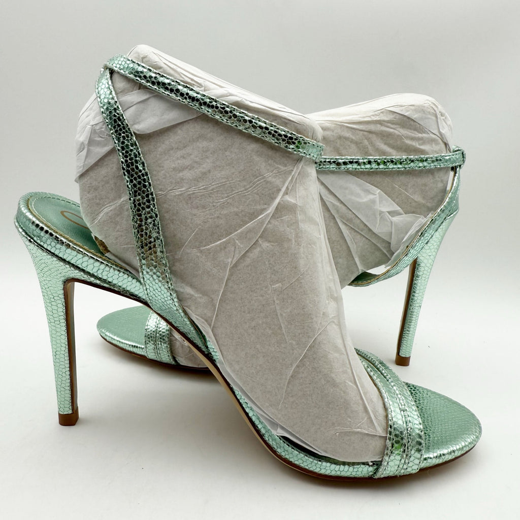 Sam Edelman Womens Gemmie Ankle Strap Heels Size 6.5 M Sea Green Sandals NIB