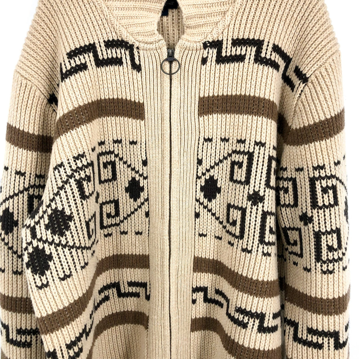 PENDLETON The Original Westerley Sweater XXL Tan Brown Full Zip Cardigan NWOT