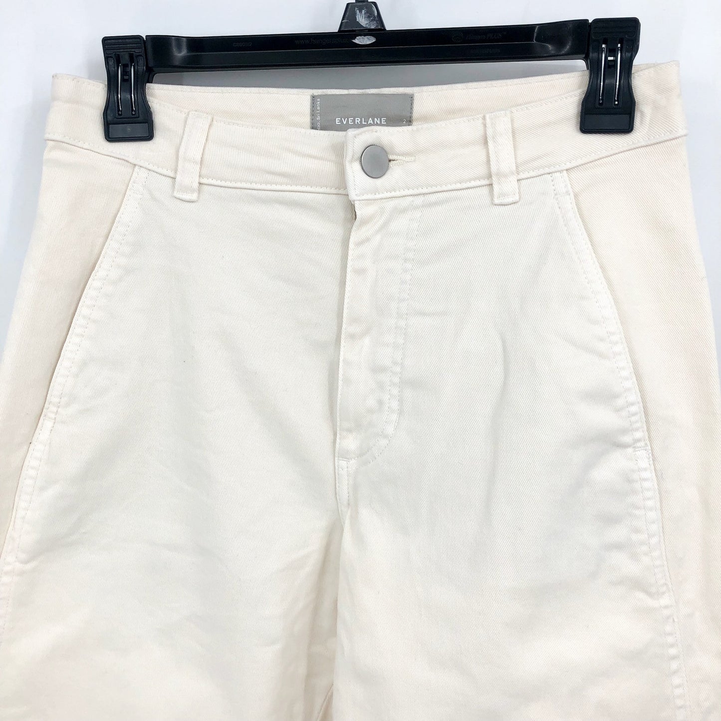 EVERLANE Women's Utility Barrel Pants Size 2 Cream Bone Stretch Twill NWOT