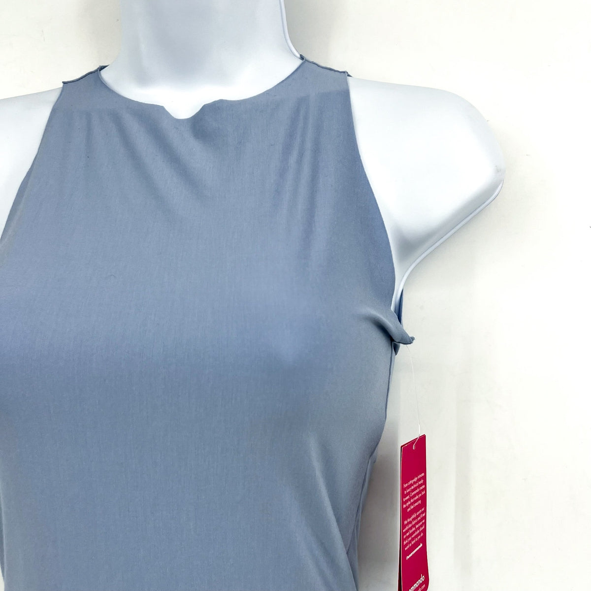 COMMANDO Women's Butter Crewneck Tank Bodysuit Small Blue Pool Stretch NWT