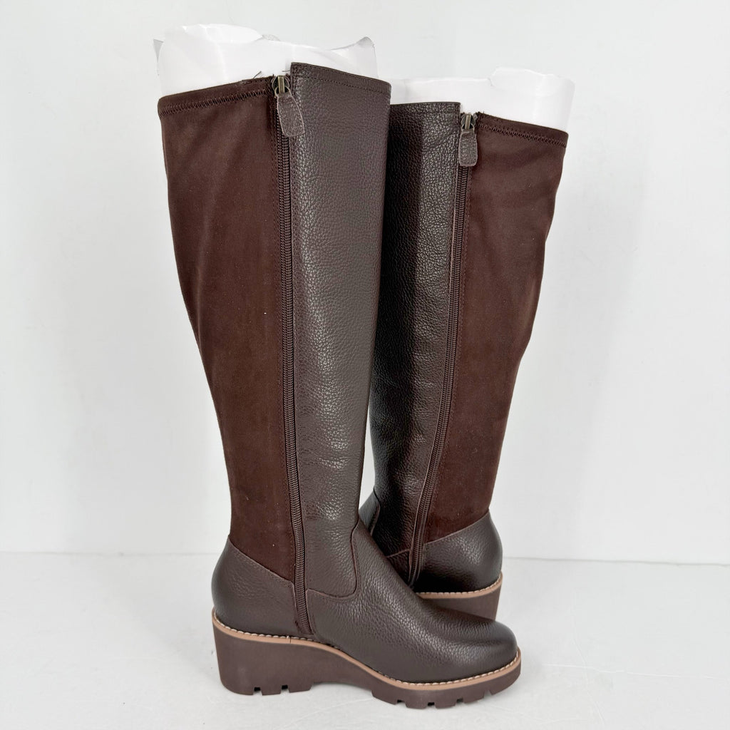 VIONIC Womens Ashland High Shaft Boots US 6.5 WIDE Brown Leather NWOB