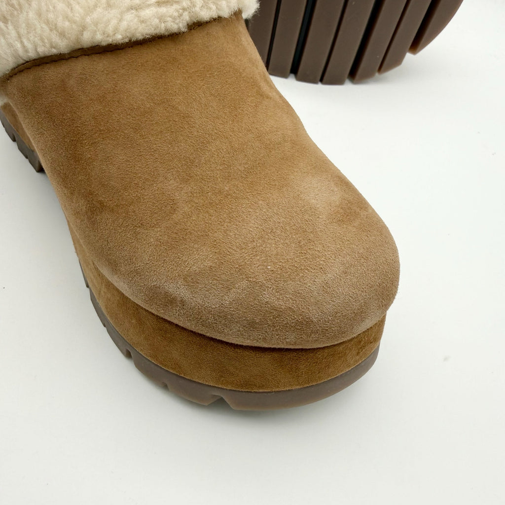 Steve Madden Womens Juney Clogs US 8 Chestnut Brown Vegan Suede Slip On NIB