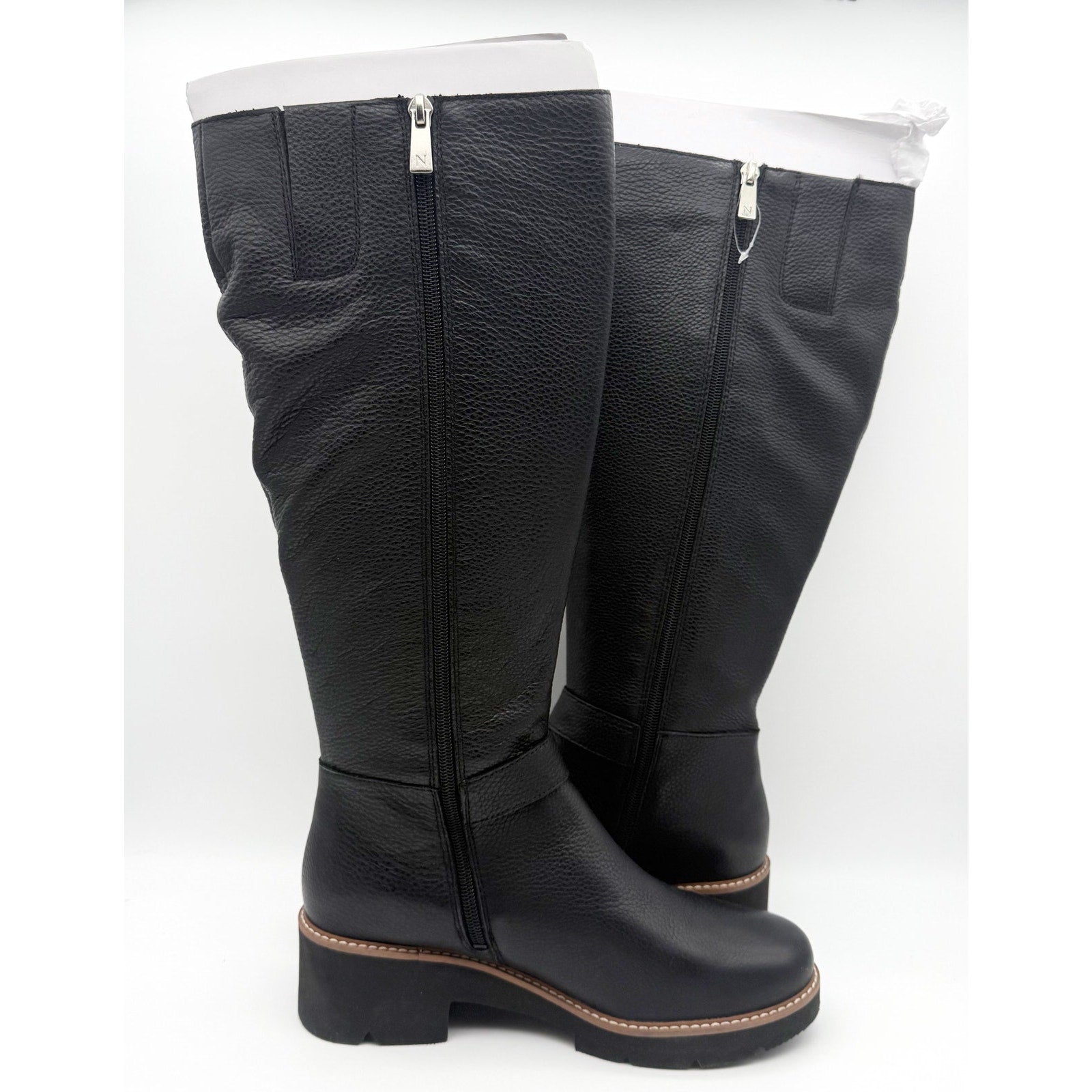 Naturalizer Womens Darry Knee High Boots US 9 Black Leather Water-Repellent NWOB