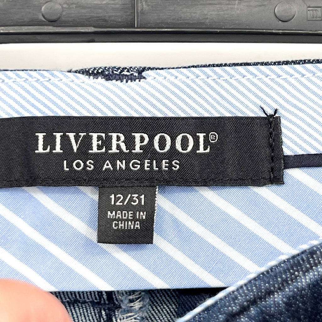 LIVERPOOL Womens Kelsey Wide Leg Trouser Jeans Size 12 Dark Blue Indigo NWT