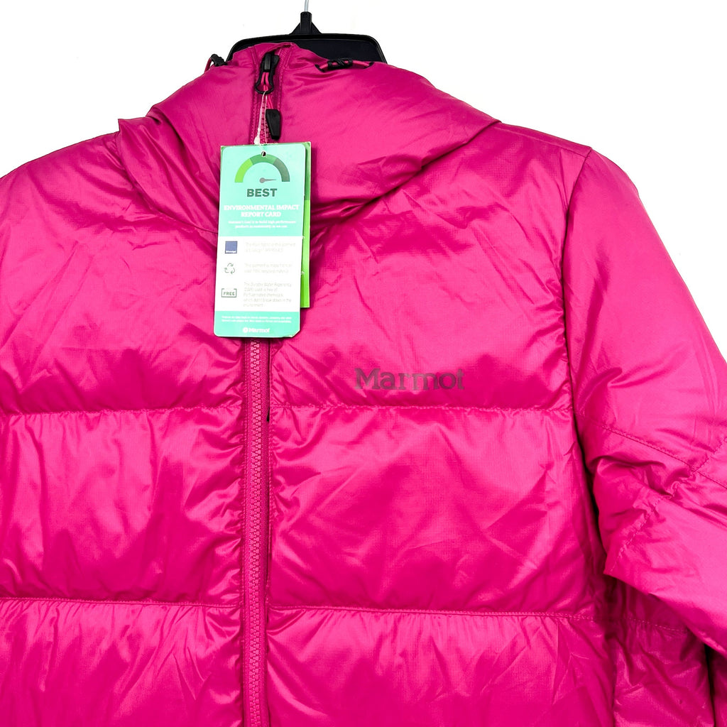 MARMOT Women's Guides Down Hoody Coat XS Pink Bright Fuchsia Puffer NWT