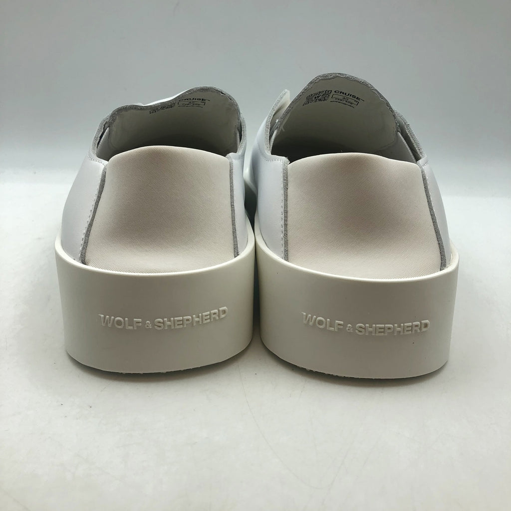 Wolf & Shepherd Cruise Ace Slip On Casual Sneakers Womens 8 White Leather NIB