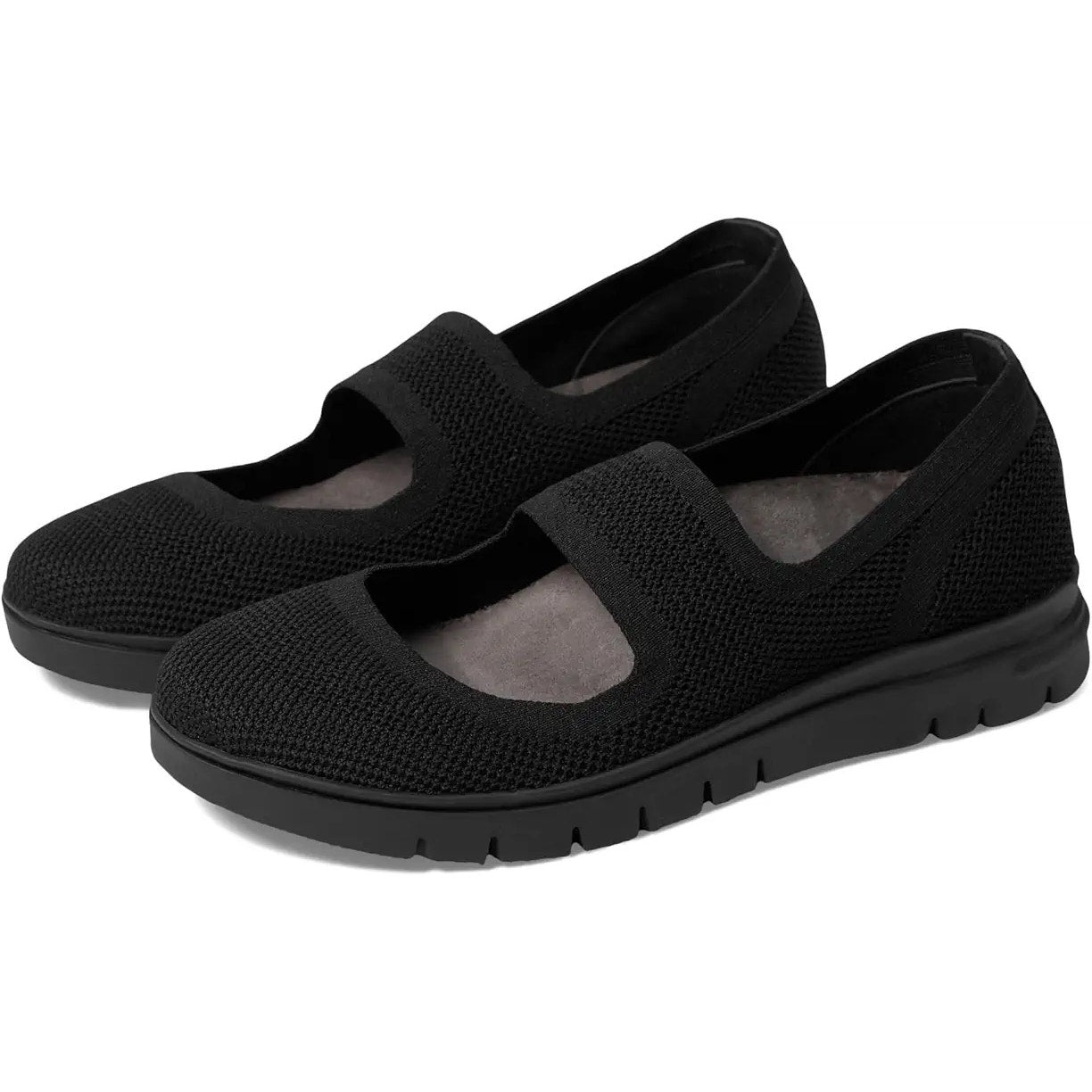 David Tate Womens Comfy Mary Jane Shoes US 6 M Black Knit NIB