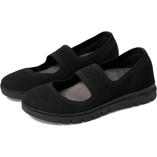 David Tate Womens Comfy Mary Jane Shoes US 6 M Black Knit NIB
