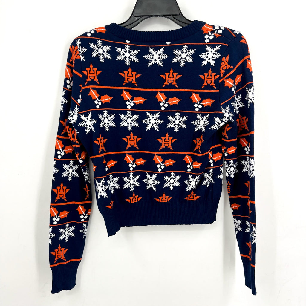 MLB GENUINE MERCHANDISE Womens Houston Astros H Snowflake Sweater Small Navy NWT