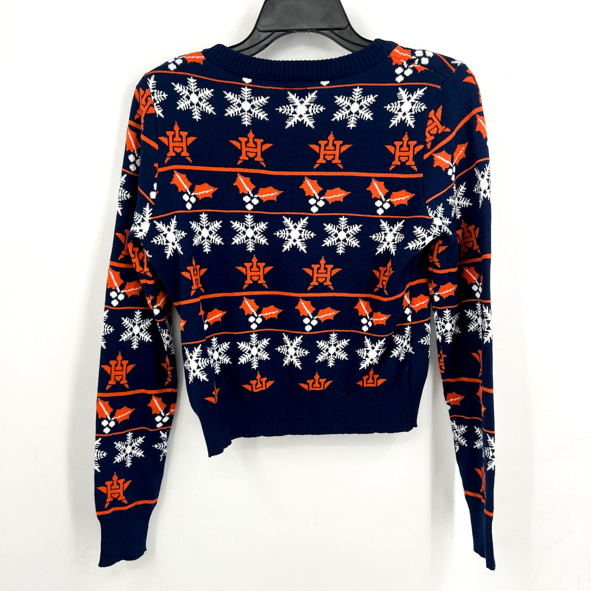 MLB GENUINE MERCHANDISE Womens Houston Astros H Snowflake Sweater Small Navy NWT