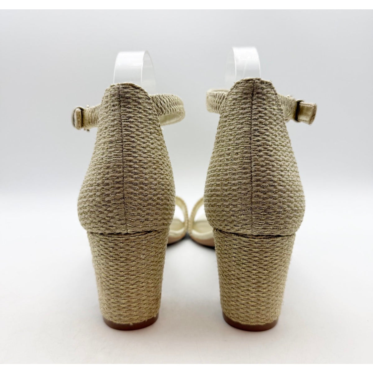 Naturalizer Women's Vera Sandals Size 9 M EU 40 Natural Gold Woven Fabric NWOB