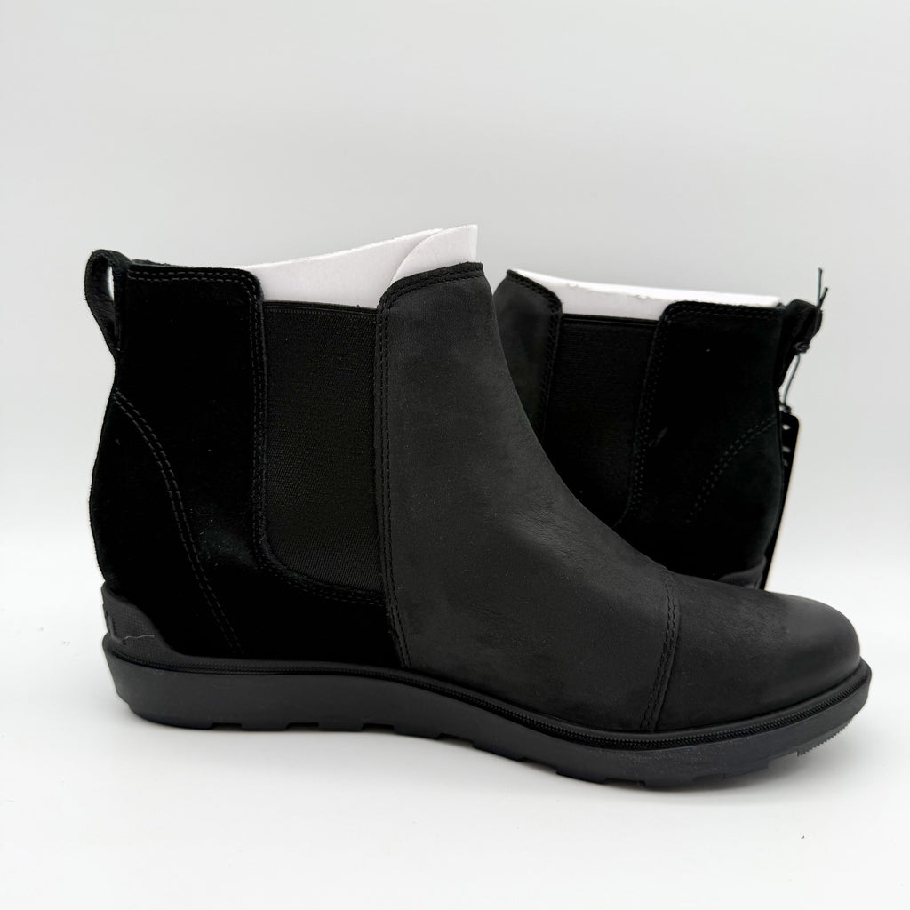 Sorel Womens Evie ll Chelsea Ankle Bootie US 11 EU 42 Black Suede Waterproof NIB