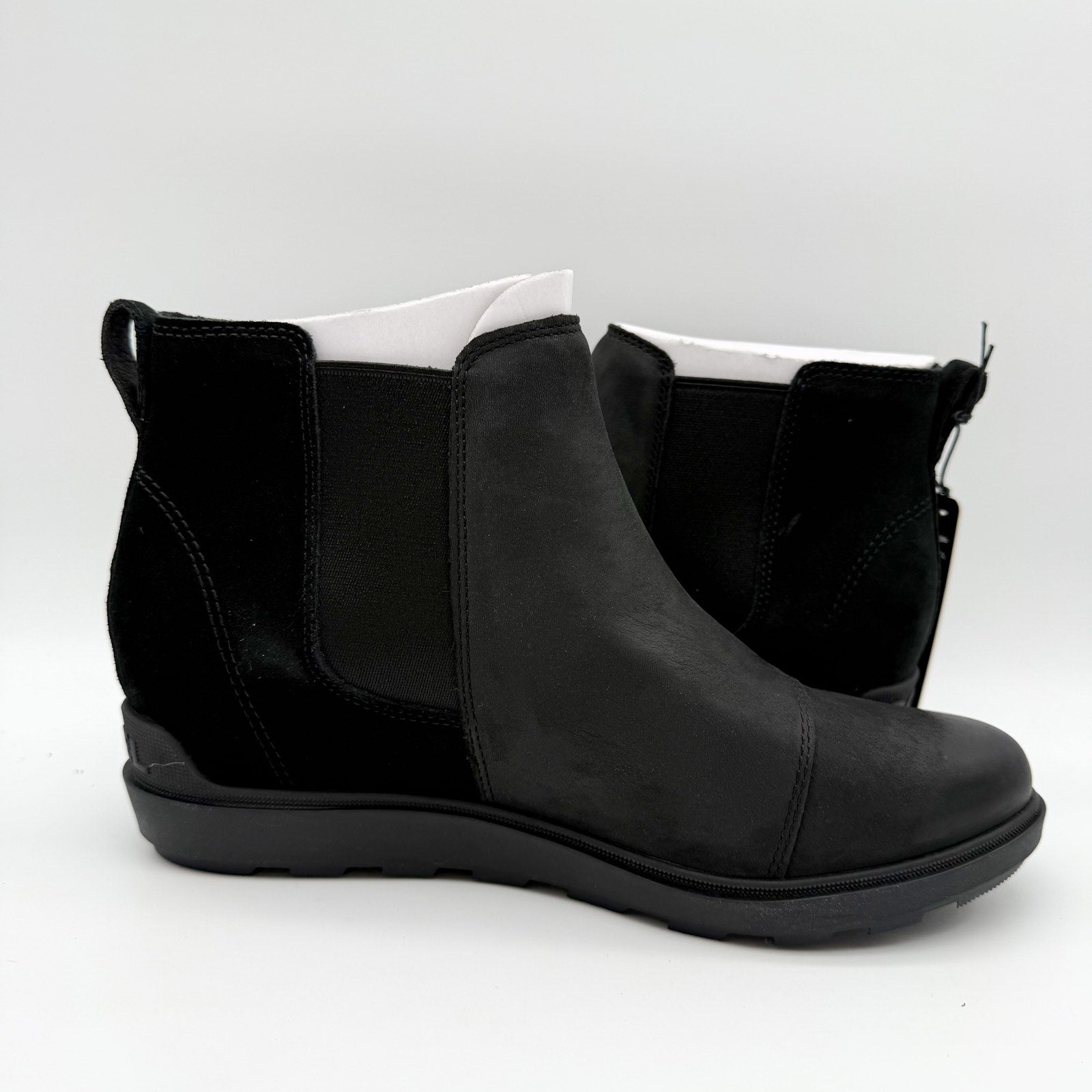 Sorel Womens Evie ll Chelsea Ankle Bootie US 11 EU 42 Black Suede Waterproof NIB